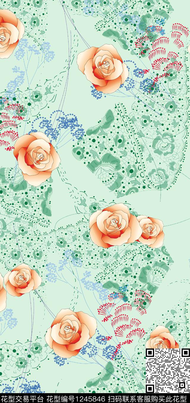 大牌风花卉小碎花数码印花华亿平台下载（图片编号: 1245846） - 瓦栏（Walan）