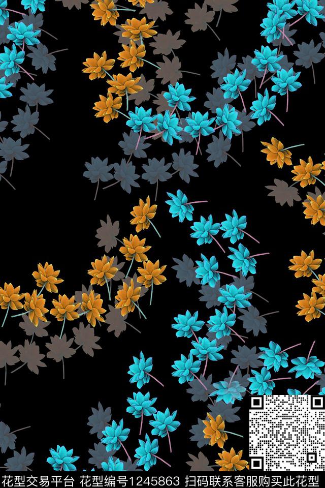 女装花卉小碎花数码印花华亿平台下载（图片编号: 1245863） - 瓦栏（Walan）