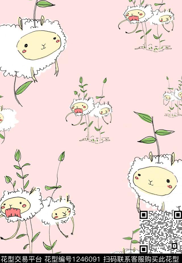 多肉抽象花卉童装传统印花华亿平台下载（图片编号: 1246091） - 瓦栏（Walan）