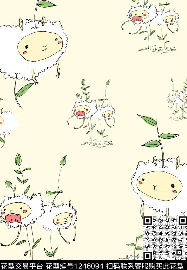 多肉抽象花卉童装传统印花华亿平台下载（图片编号: 1246094） - 瓦栏（Walan）