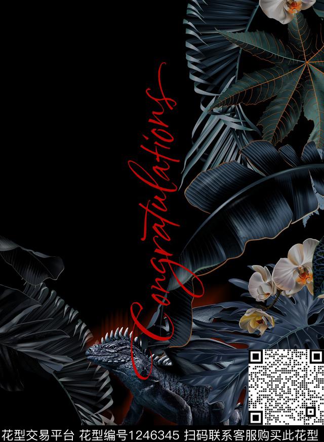 蜥蜴热带华亿平台男装复古定位数码印花华亿平台下载（图片编号: 1246345） - 瓦栏（Walan）