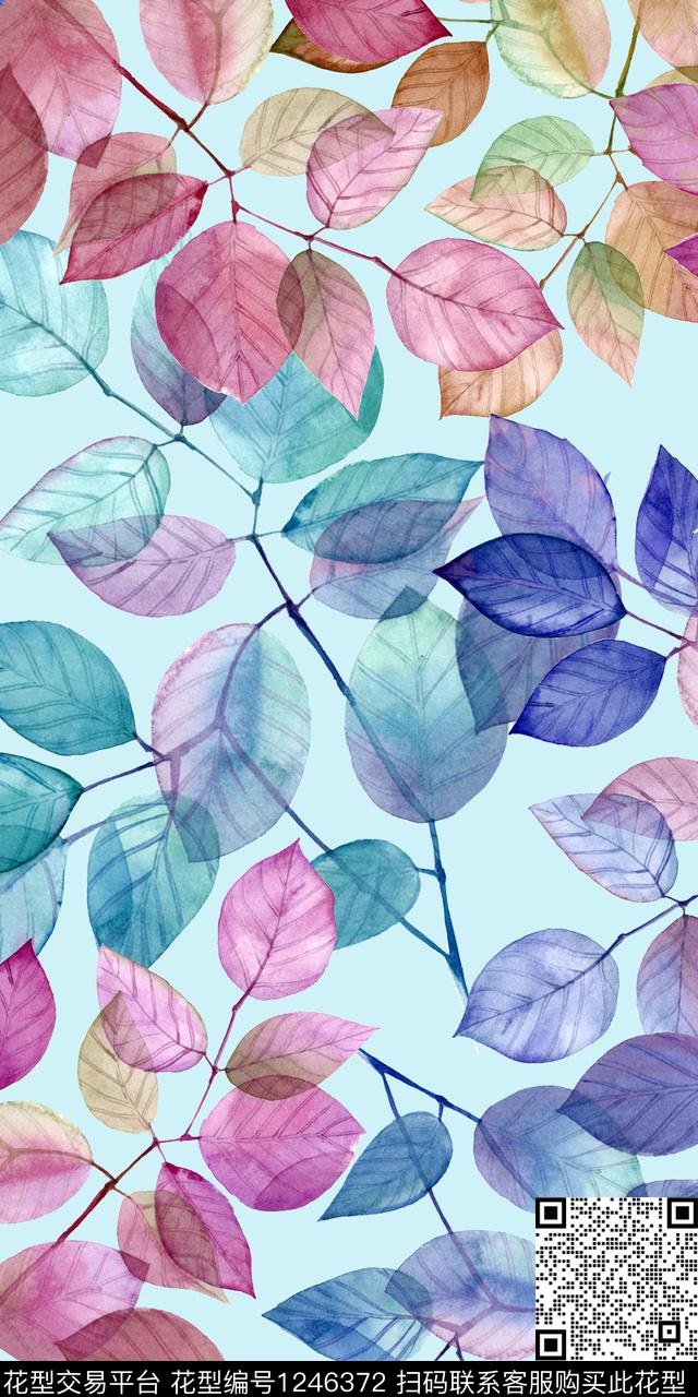 花卉大牌风树枝数码印花华亿平台下载（图片编号: 1246372） - 瓦栏（Walan）
