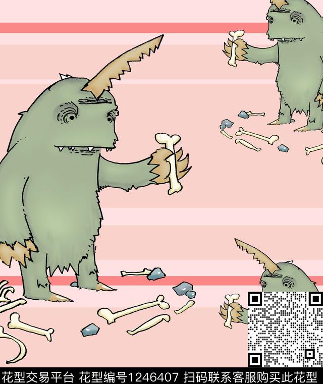 犀牛变色龙蓝色数码印花华亿平台下载（图片编号: 1246407） - 瓦栏（Walan）