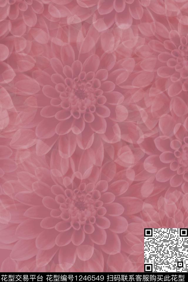 花卉大牌风女装数码印花华亿平台下载（图片编号: 1246549） - 瓦栏（Walan）