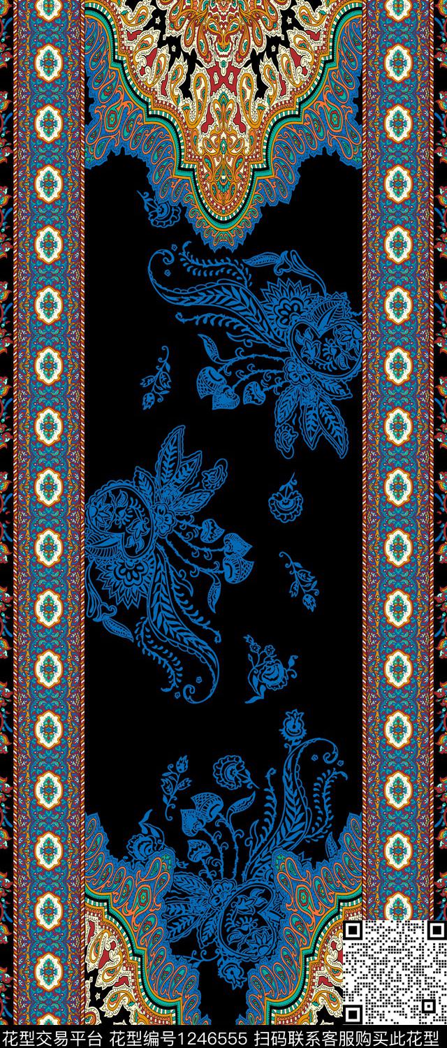 中东民族风古典花纹数码印花华亿平台下载（图片编号: 1246555） - 瓦栏（Walan）