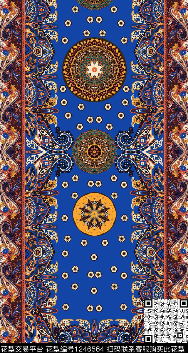 中东民族风古典花纹数码印花华亿平台下载（图片编号: 1246564） - 瓦栏（Walan）