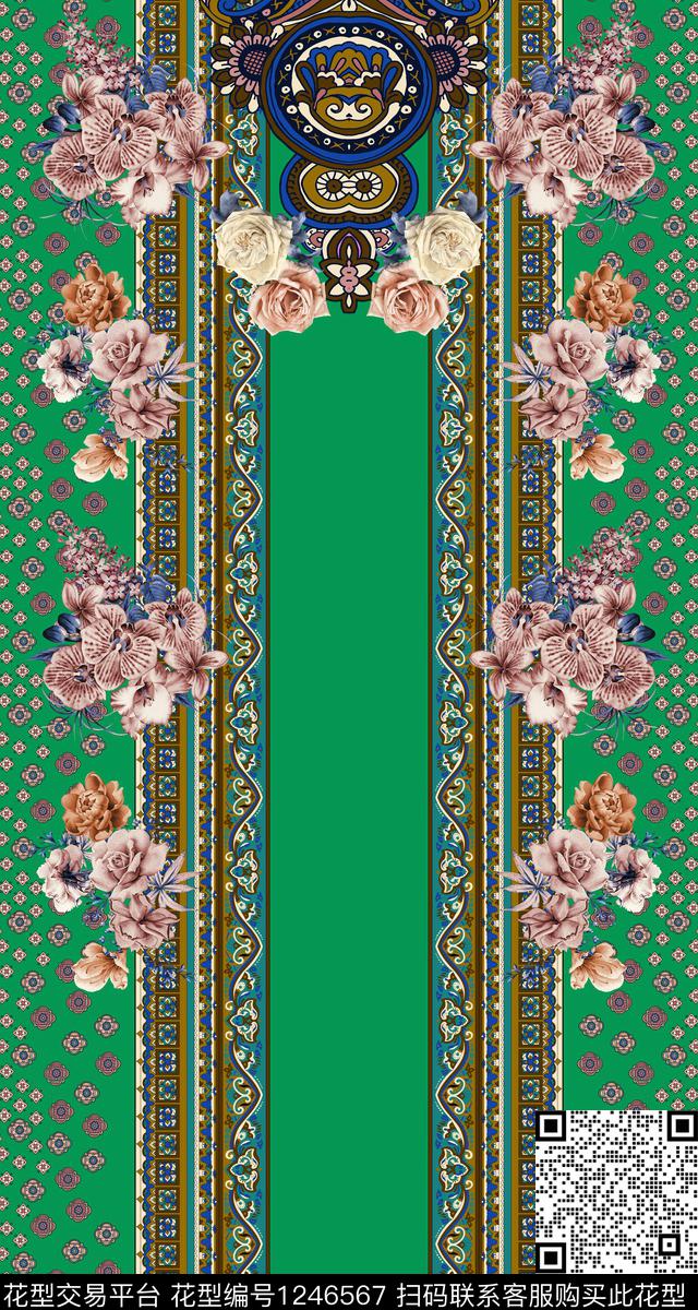 中东民族风古典花纹数码印花华亿平台下载（图片编号: 1246567） - 瓦栏（Walan）