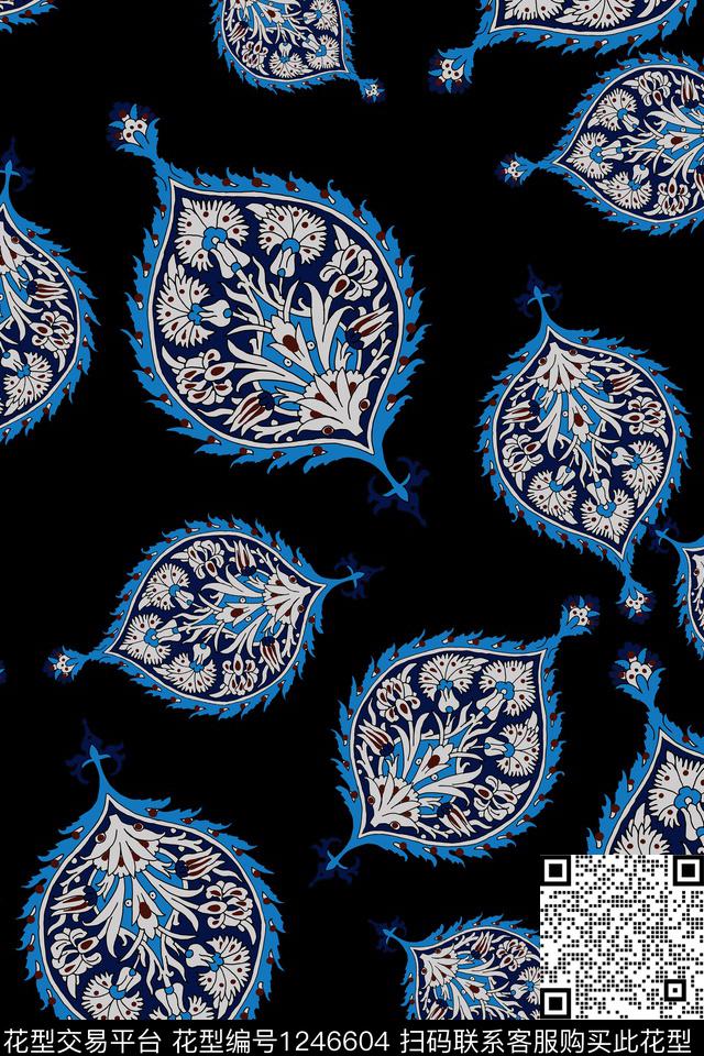 复古抽象大牌风数码印花华亿平台下载（图片编号: 1246604） - 瓦栏（Walan）