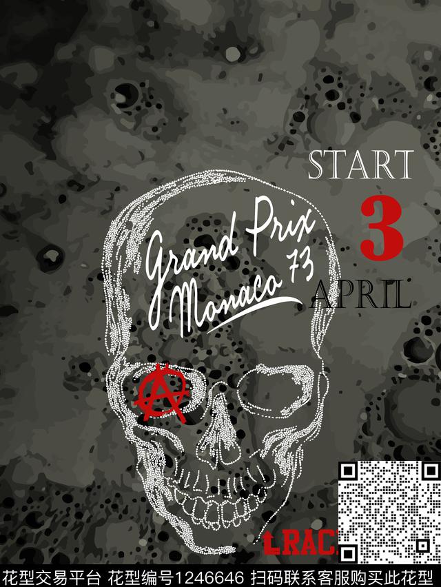 骷髅字母Fei-男装传统印花华亿平台下载（图片编号: 1246646） - 瓦栏（Walan）