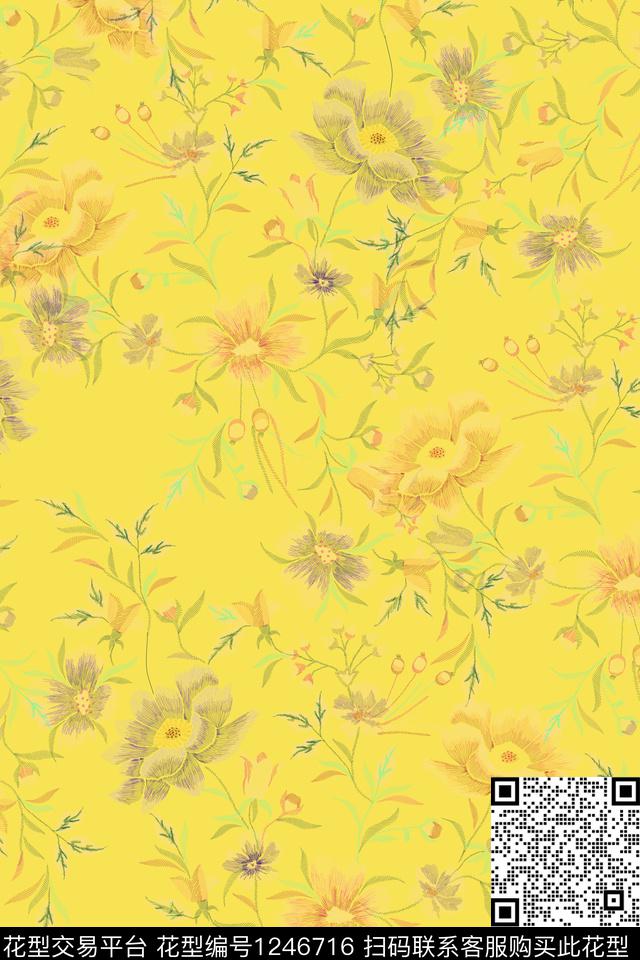 时尚民族风绣花华亿平台数码印花华亿平台下载（图片编号: 1246716） - 瓦栏（Walan）