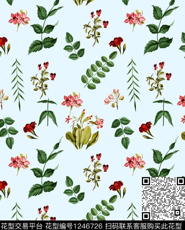 小碎花数码印花华亿平台下载（图片编号: 1246726） - 瓦栏（Walan）