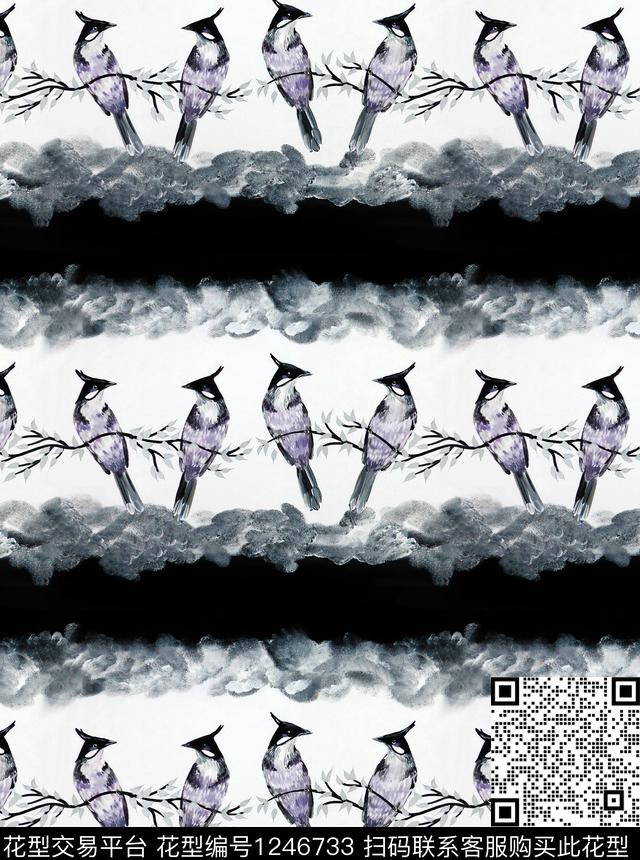 郁金香兰花柠檬数码印花华亿平台下载（图片编号: 1246733） - 瓦栏（Walan）