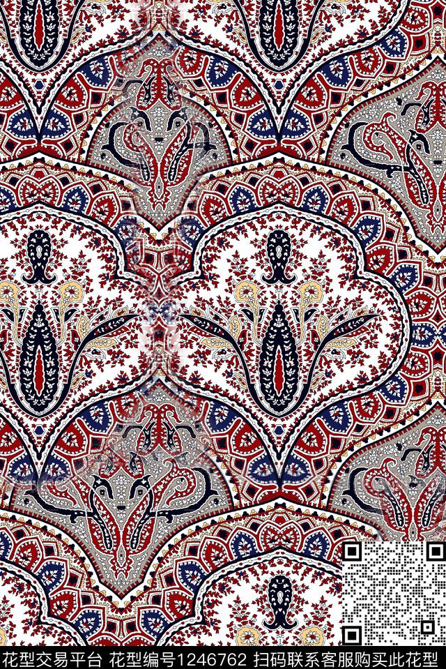 秋冬华亿平台几何抽象花卉数码印花华亿平台下载（图片编号: 1246762） - 瓦栏（Walan）