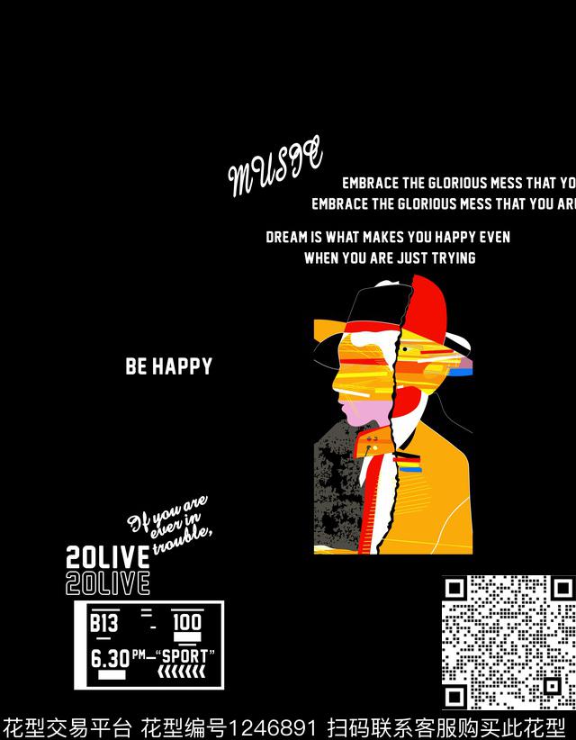 抽象大牌风数码华亿平台数码印花华亿平台下载（图片编号: 1246891） - 瓦栏（Walan）