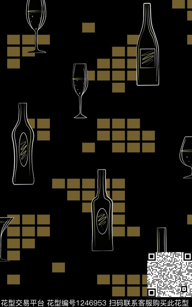 趣味素色几何传统印花华亿平台下载（图片编号: 1246953） - 瓦栏（Walan）