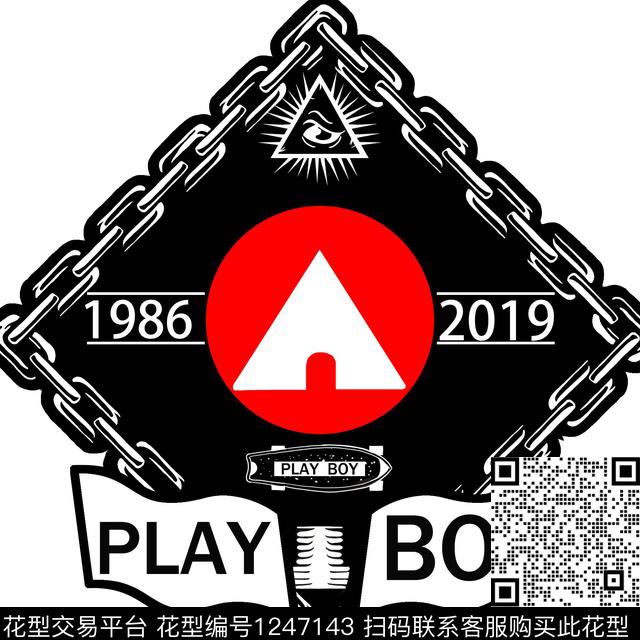 字母抽象黑白华亿平台传统印花华亿平台下载（图片编号: 1247143） - 瓦栏（Walan）