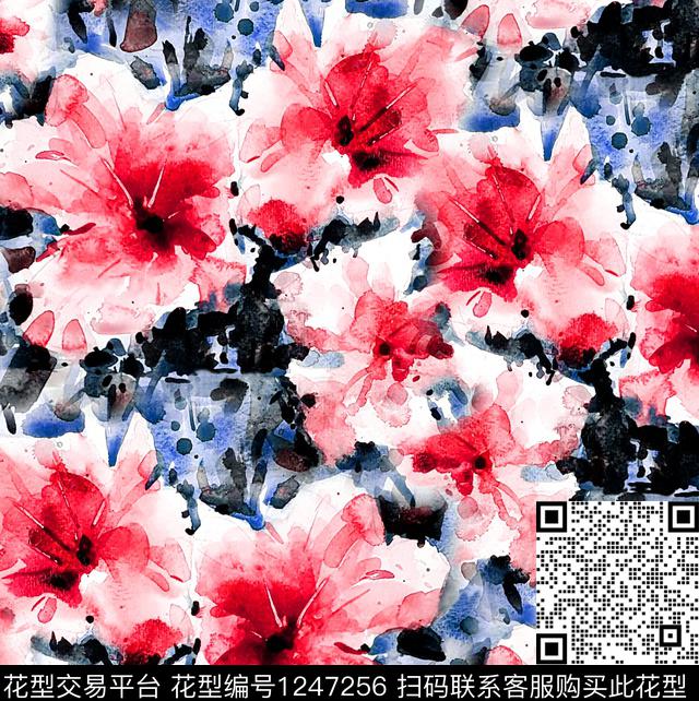 水彩花卉AKRISAUDRA数码印花华亿平台下载（图片编号: 1247256） - 瓦栏（Walan）