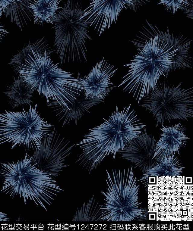 黑底花卉大牌男装ETUDES数码印花华亿平台下载（图片编号: 1247272） - 瓦栏（Walan）