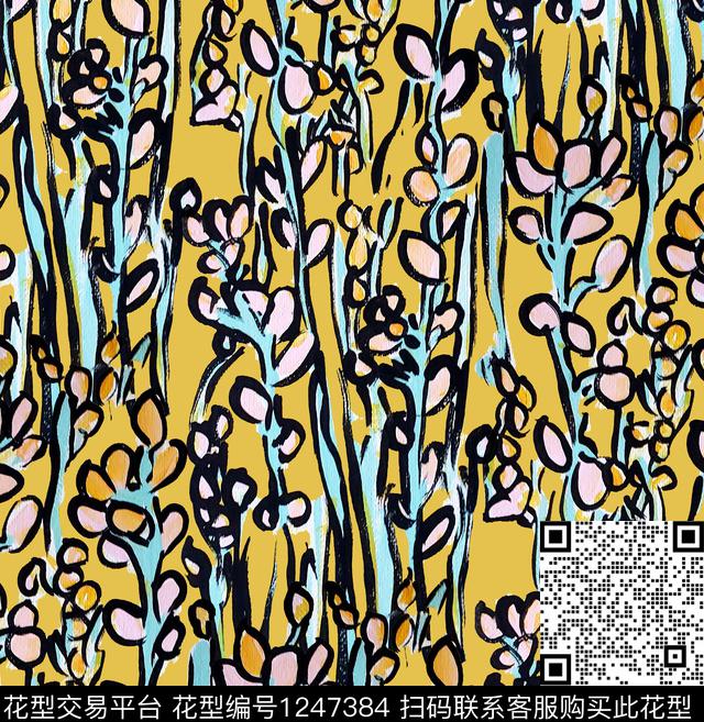 郁金香小碎花玫瑰花数码印花华亿平台下载（图片编号: 1247384） - 瓦栏（Walan）