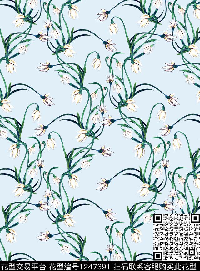 郁金香小碎花玫瑰花数码印花华亿平台下载（图片编号: 1247391） - 瓦栏（Walan）