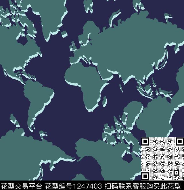 JUSTCAVALLIPRABAL世界地图传统印花华亿平台下载（图片编号: 1247403） - 瓦栏（Walan）