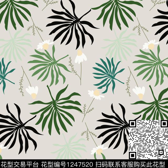 植物绿植树叶传统印花华亿平台下载（图片编号: 1247520） - 瓦栏（Walan）