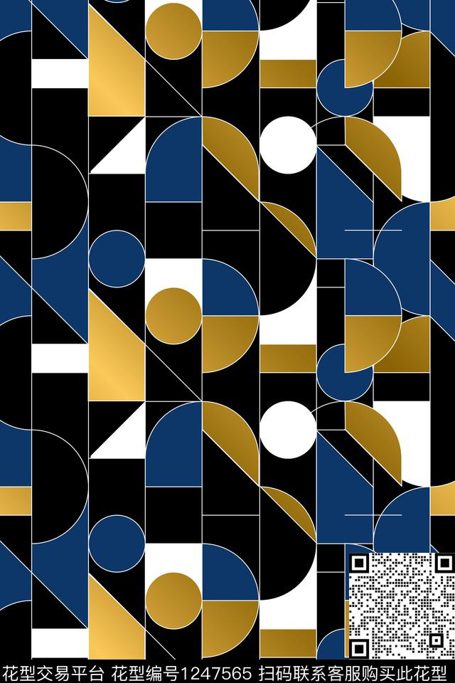 线条复古抽象传统印花华亿平台下载（图片编号: 1247565） - 瓦栏（Walan）