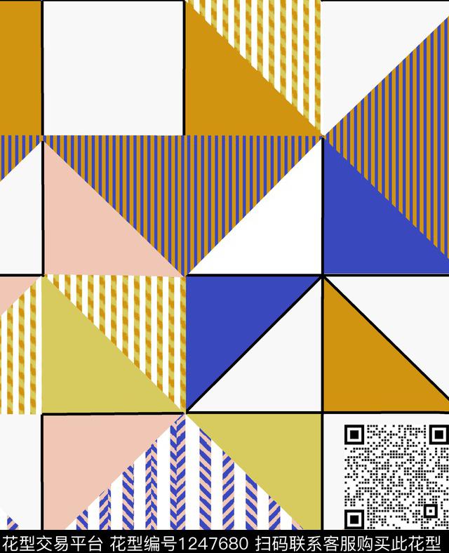 黑底花卉绿植树叶复古数码印花华亿平台下载（图片编号: 1247680） - 瓦栏（Walan）