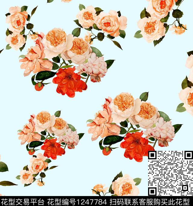 郁金香牡丹LV数码印花华亿平台下载（图片编号: 1247784） - 瓦栏（Walan）