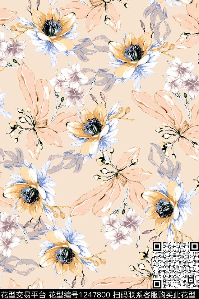 花卉小碎花数码华亿平台数码印花华亿平台下载（图片编号: 1247800） - 瓦栏（Walan）