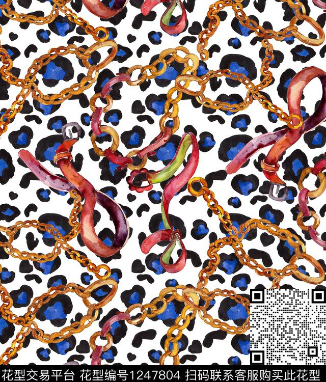 链条皮带豹纹数码印花华亿平台下载（图片编号: 1247804） - 瓦栏（Walan）