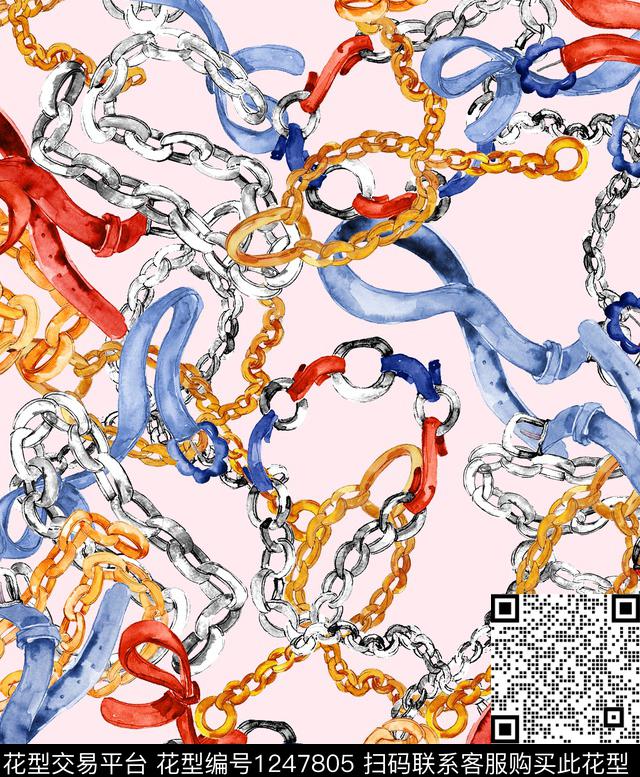 链条皮带豹纹数码印花华亿平台下载（图片编号: 1247805） - 瓦栏（Walan）