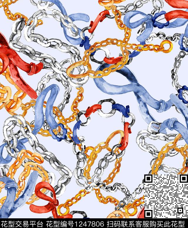 链条皮带豹纹数码印花华亿平台下载（图片编号: 1247806） - 瓦栏（Walan）