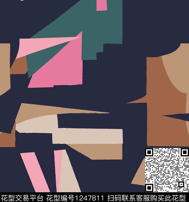 几何大牌风雪纺传统印花华亿平台下载（图片编号: 1247811） - 瓦栏（Walan）