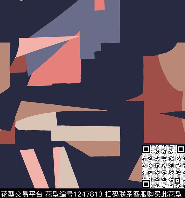 几何大牌风雪纺传统印花华亿平台下载（图片编号: 1247813） - 瓦栏（Walan）