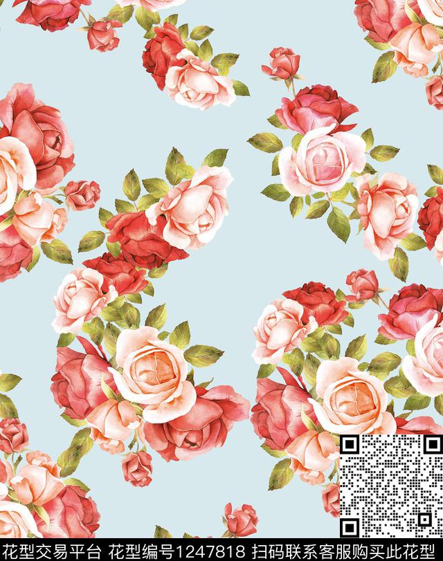 郁金香牡丹LV数码印花华亿平台下载（图片编号: 1247818） - 瓦栏（Walan）