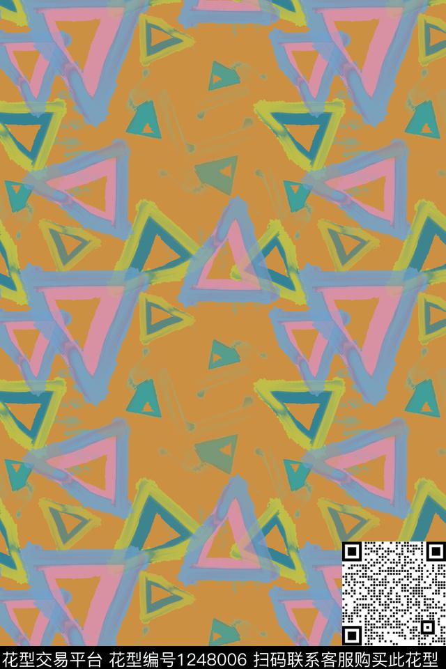 三角形几何密铺几何数码印花华亿平台下载（图片编号: 1248006） - 瓦栏（Walan）