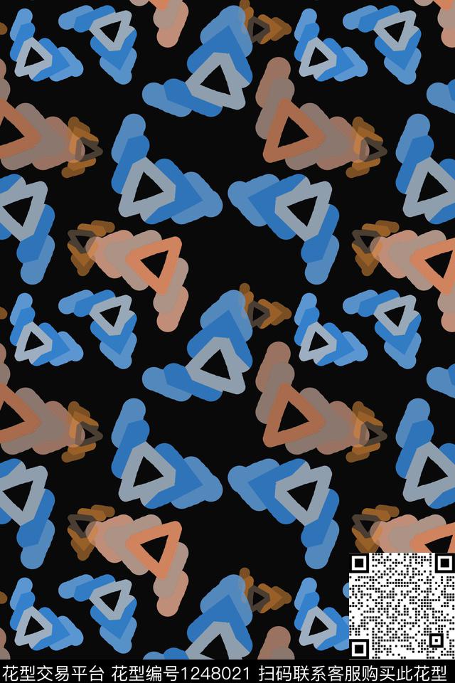 男装休闲花卉手绘线条笔触几何数码印花华亿平台下载（图片编号: 1248021） - 瓦栏（Walan）