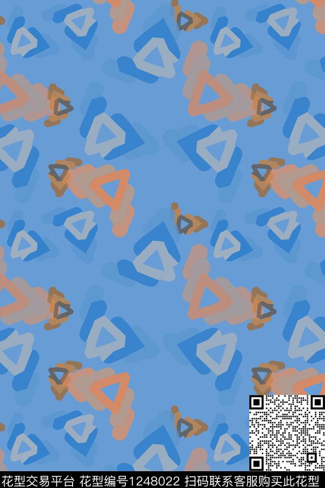 男装休闲花卉手绘线条笔触几何数码印花华亿平台下载（图片编号: 1248022） - 瓦栏（Walan）