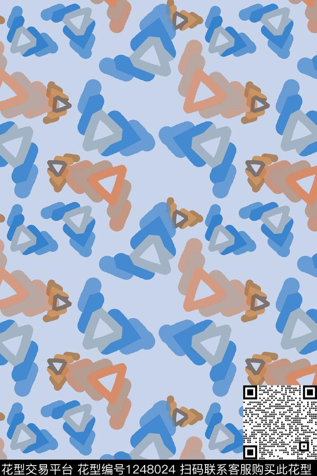 男装休闲花卉手绘线条笔触几何数码印花华亿平台下载（图片编号: 1248024） - 瓦栏（Walan）