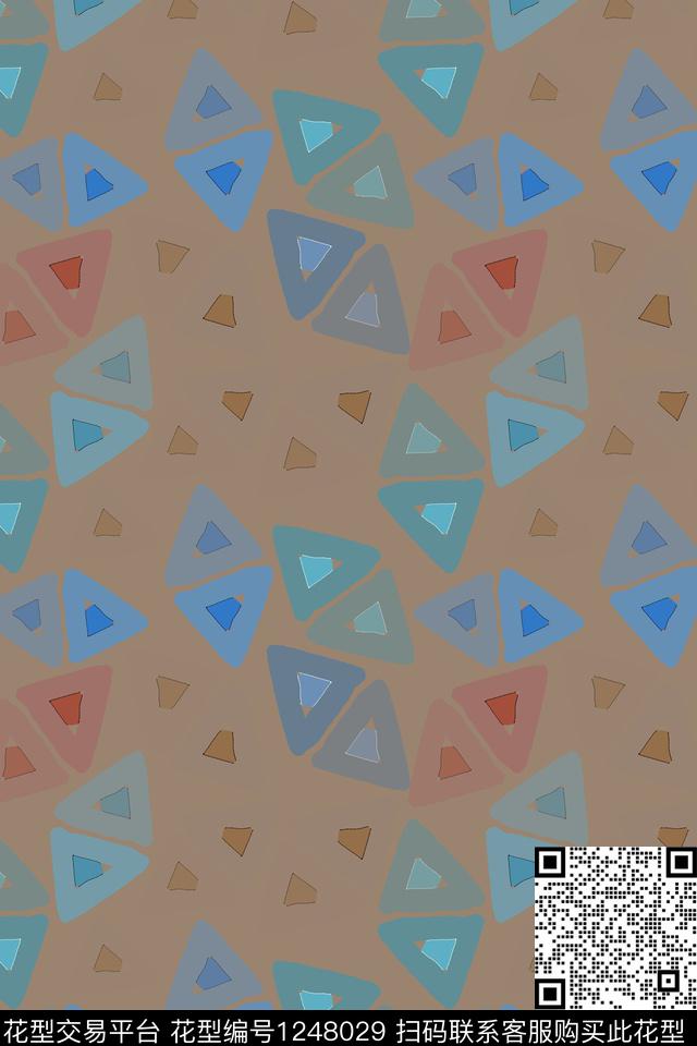 三角形几何密铺几何数码印花华亿平台下载（图片编号: 1248029） - 瓦栏（Walan）
