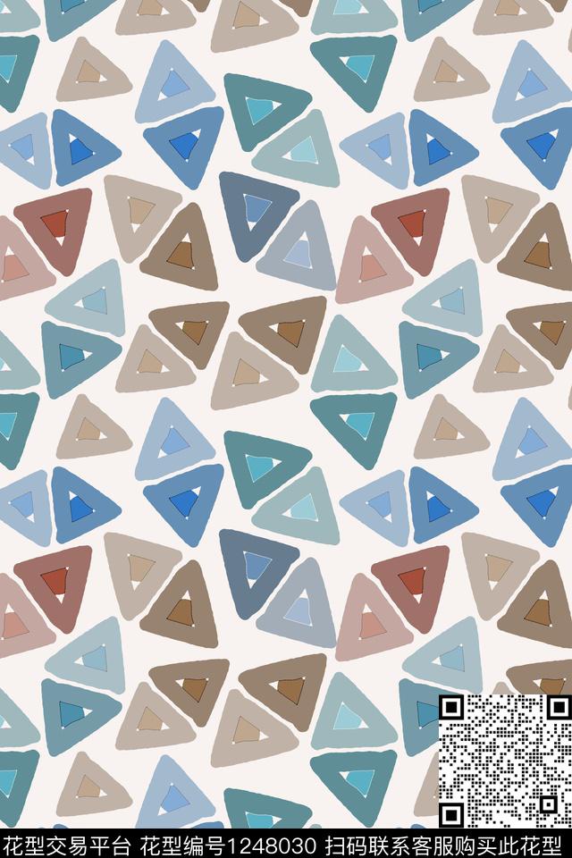 三角形几何密铺几何数码印花华亿平台下载（图片编号: 1248030） - 瓦栏（Walan）