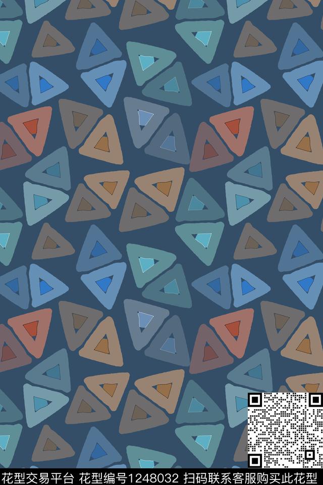 三角形几何密铺几何数码印花华亿平台下载（图片编号: 1248032） - 瓦栏（Walan）