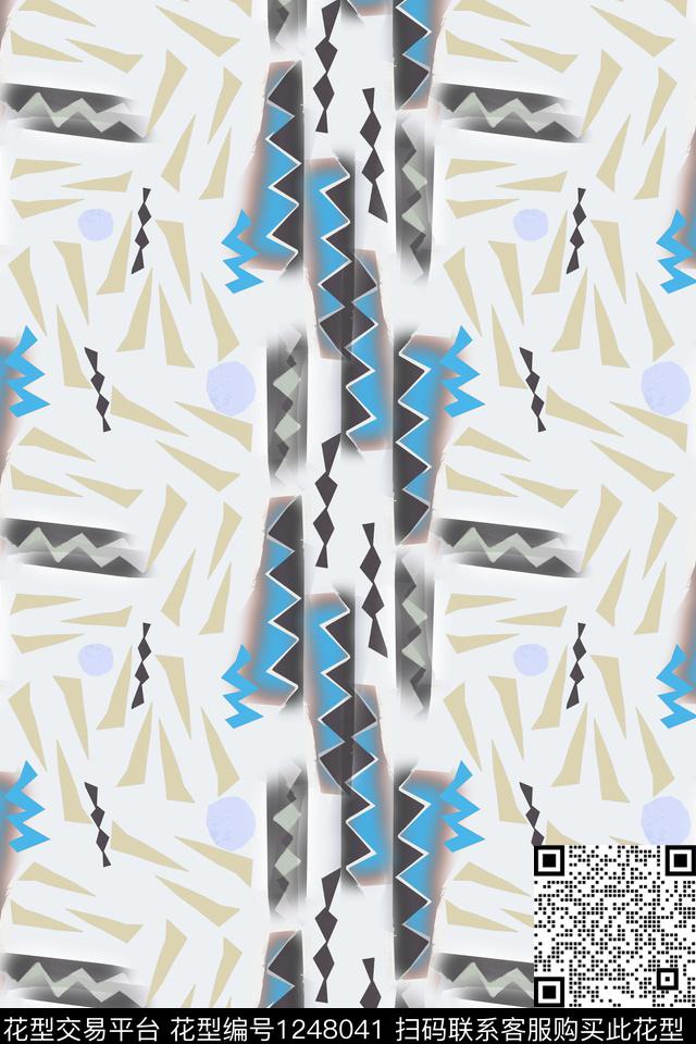 三角形男装休闲花卉几何数码印花华亿平台下载（图片编号: 1248041） - 瓦栏（Walan）