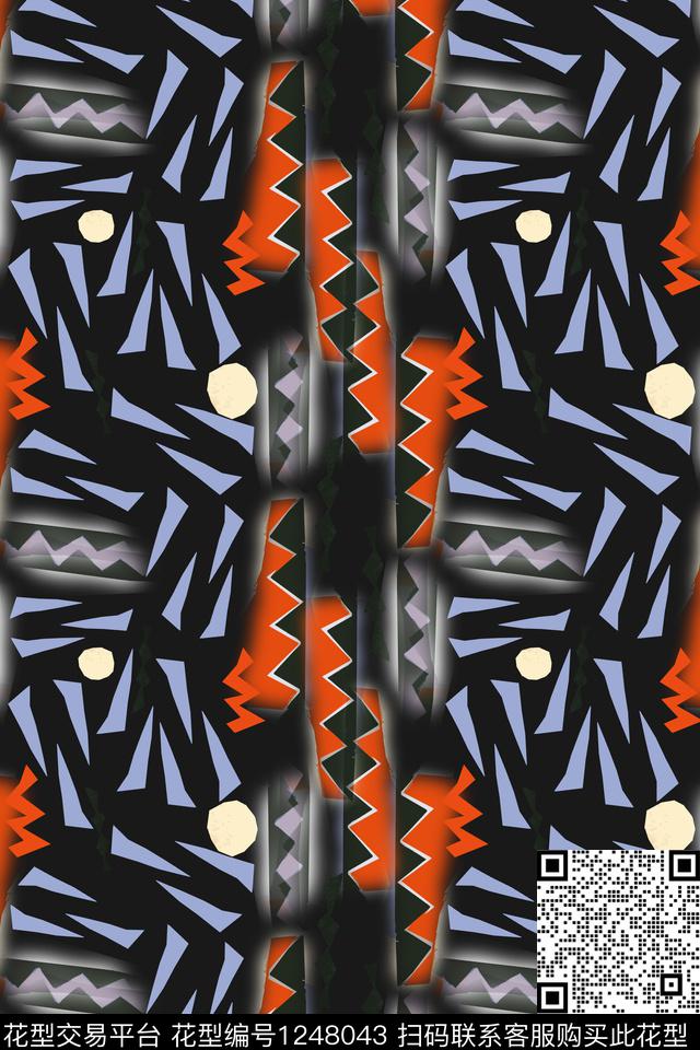 三角形男装休闲花卉几何数码印花华亿平台下载（图片编号: 1248043） - 瓦栏（Walan）