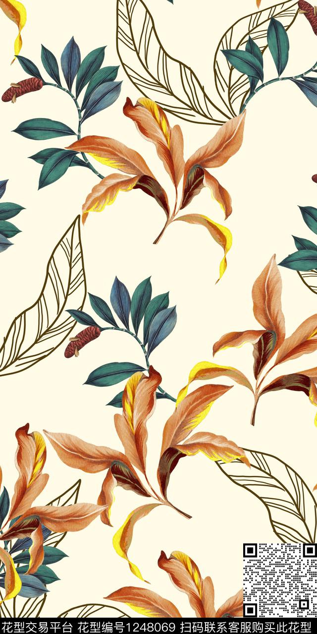 小碎花花卉水彩数码印花华亿平台下载（图片编号: 1248069） - 瓦栏（Walan）