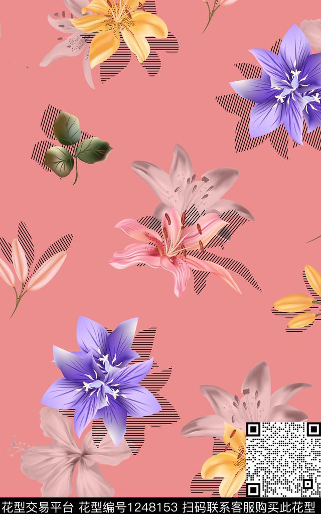 几何花卉卡通数码印花华亿平台下载（图片编号: 1248153） - 瓦栏（Walan）