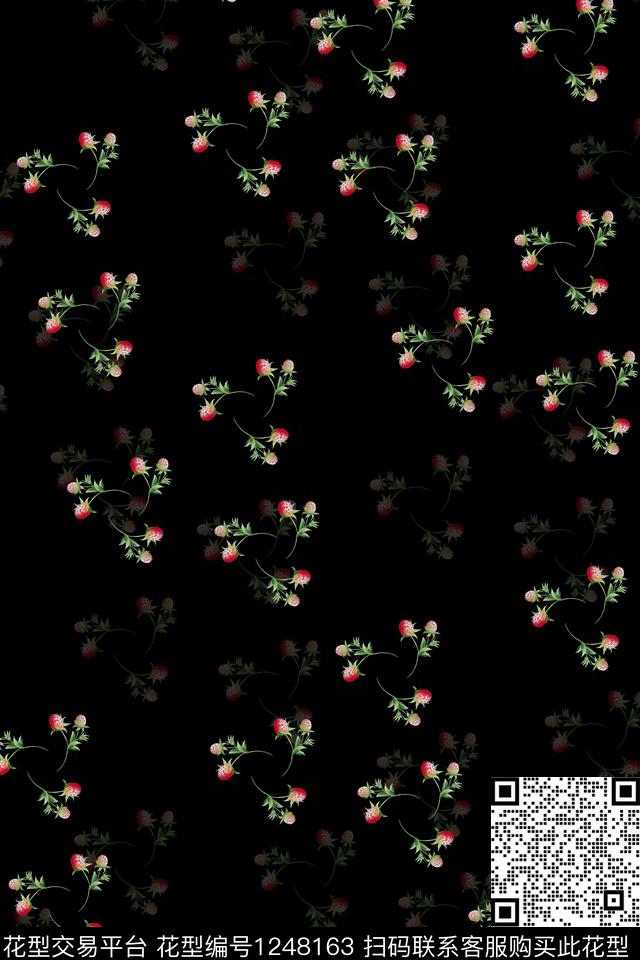 小碎花女装草莓数码印花华亿平台下载（图片编号: 1248163） - 瓦栏（Walan）