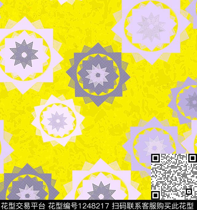 几何抽象格子数码印花华亿平台下载（图片编号: 1248217） - 瓦栏（Walan）