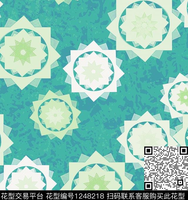 几何抽象格子数码印花华亿平台下载（图片编号: 1248218） - 瓦栏（Walan）